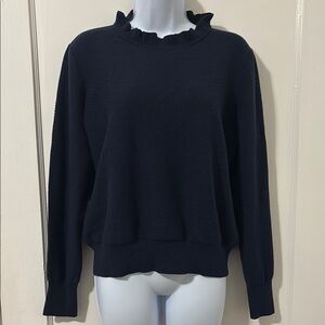 J. Crew Ruffle-neck pullover sweater
